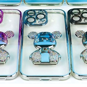 Накладка Bear Gradient Diamond IPhone 13 Pro  Синьо-срібляста-1